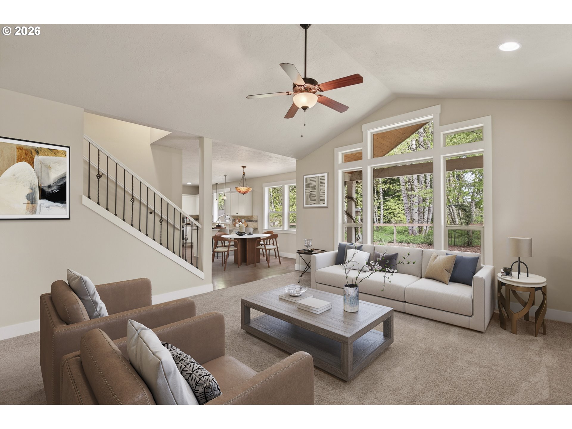 37437 Southeast Olson Street Sandy, OR 97055 - Photo 10 of 48 a living room with furniture ceiling fan and a large window