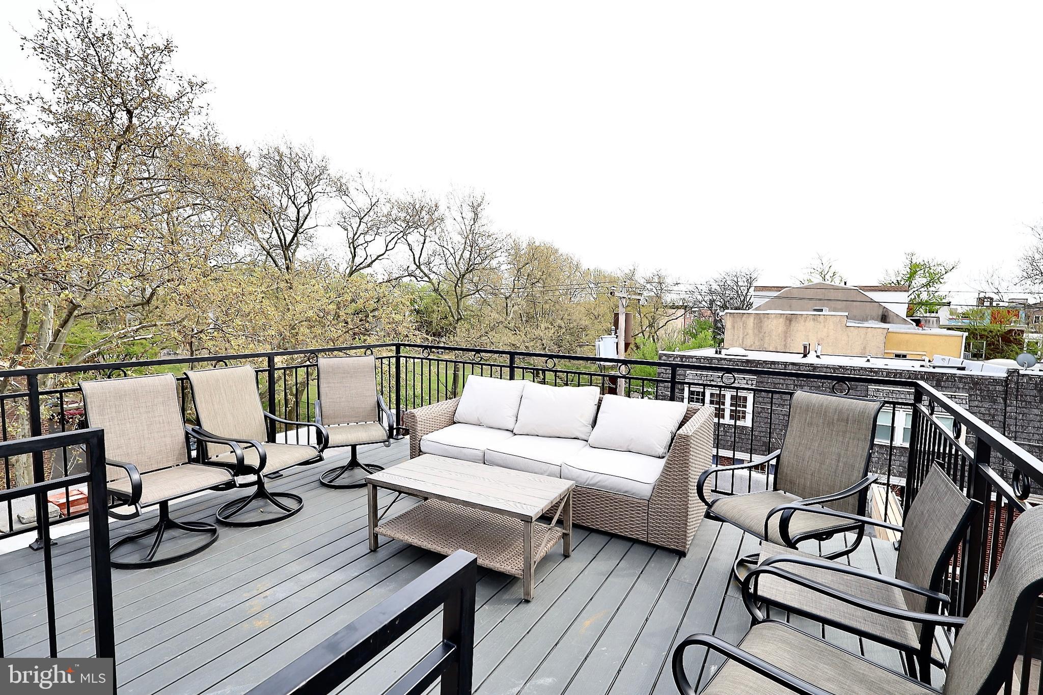701 Lombard Street Philadelphia, PA 19147 - Photo 59 of 59 a view of a roof deck with couches and wooden floor