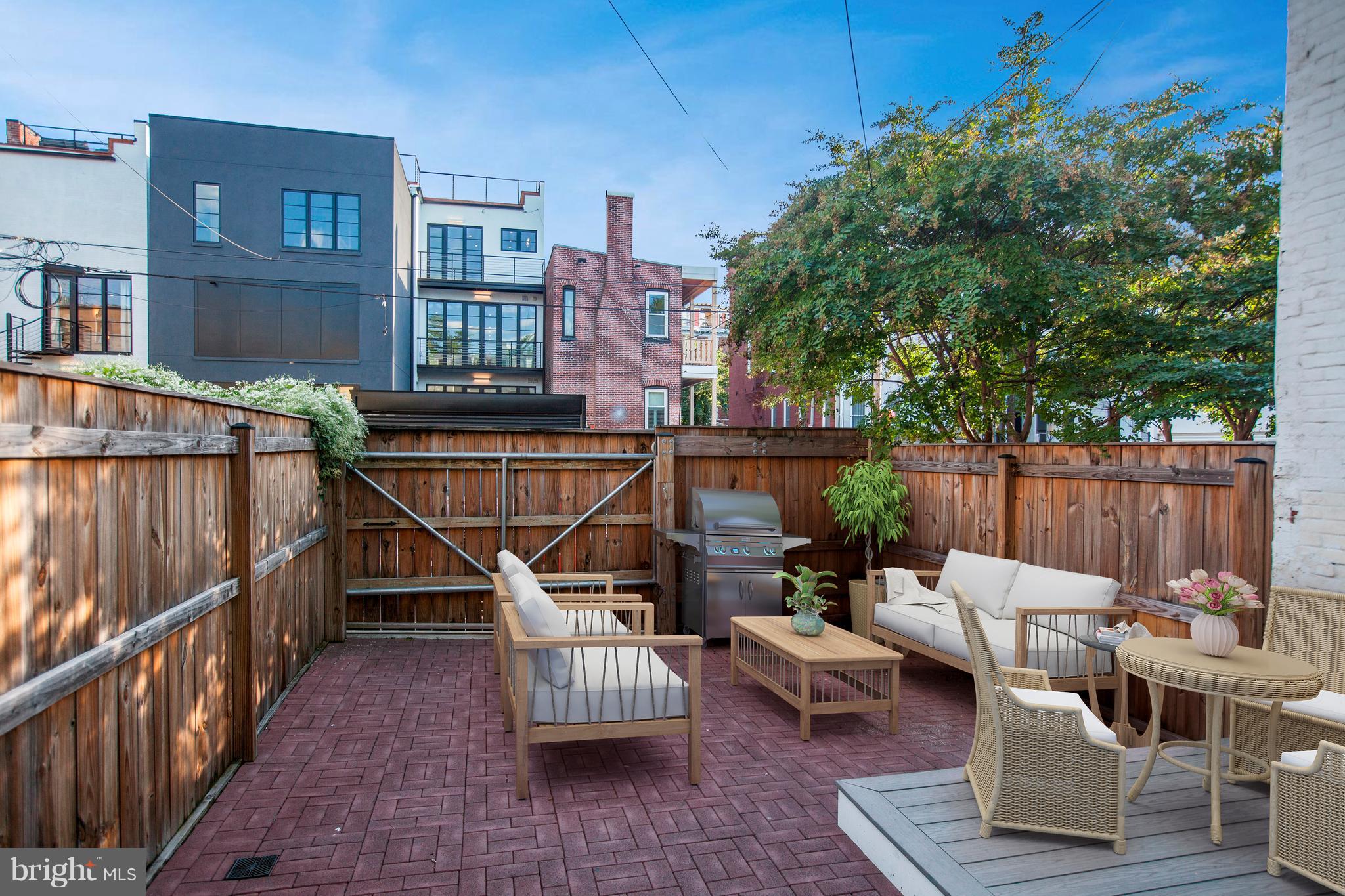1314 Riggs Street Northwest Washington, DC 20009 - Photo 26 of 28 Rear patio or 3rd Car Parking (Virtually Staged)