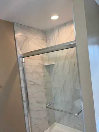a bathroom with a shower