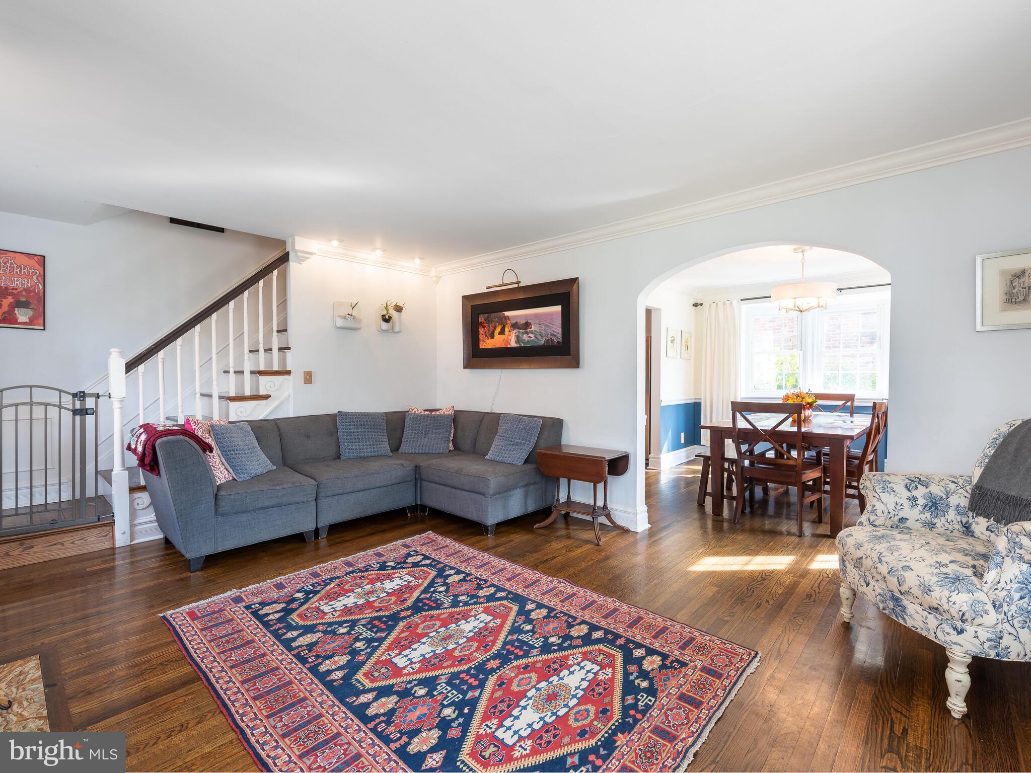 2917 Haverford Road Ardmore, PA 19003 - Photo 5 of 40 Living Room View into Dining Room