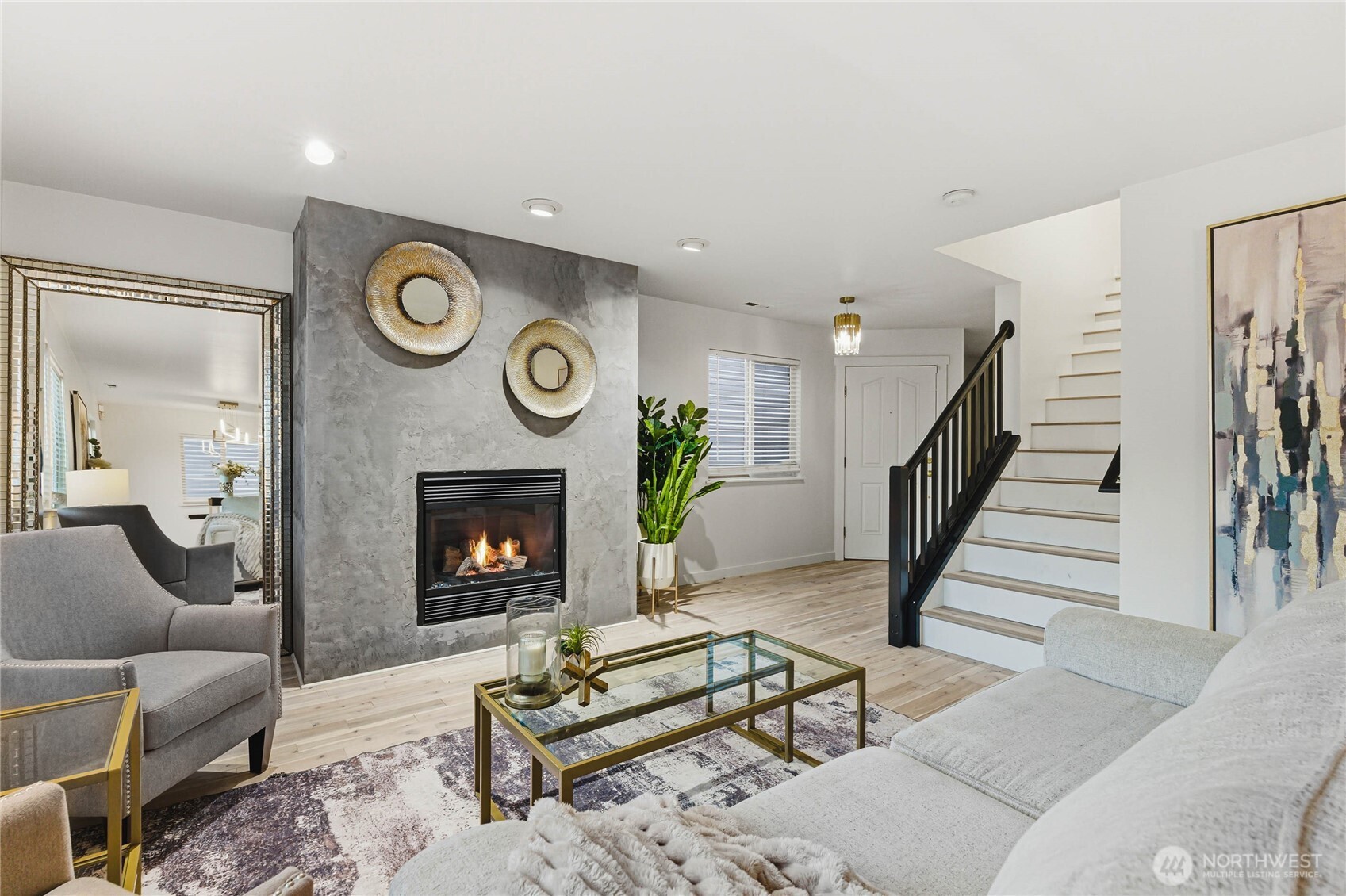2513 Northeast 2nd Street Renton, WA 98056 - Photo 7 of 38 a living room with furniture and a fireplace