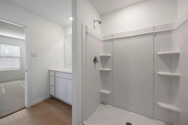 an empty room with a window