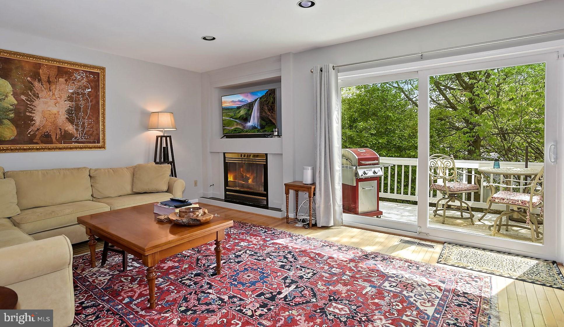 12062 Edgemere Circle Reston, VA 20190 - Photo 9 of 25 a living room with furniture a flat screen tv and a fireplace