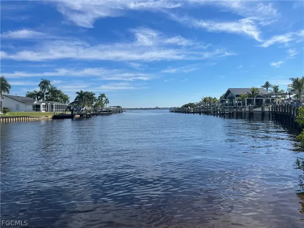 a view of a lake with houses