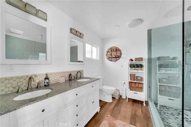 a bathroom with a shower