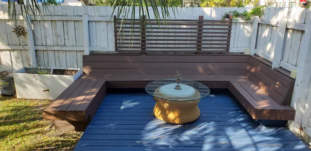 a view of outdoor seating space