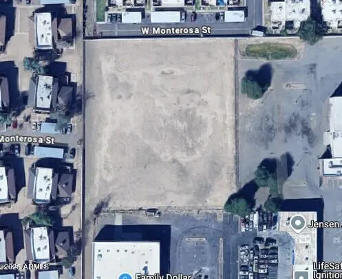 a view of a building from a balcony