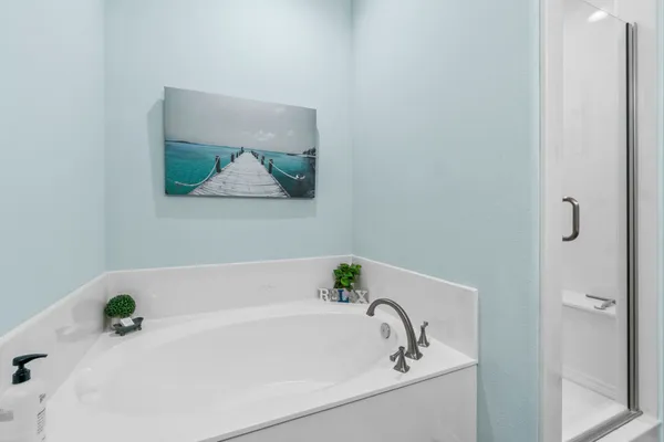 a bathroom with a tub