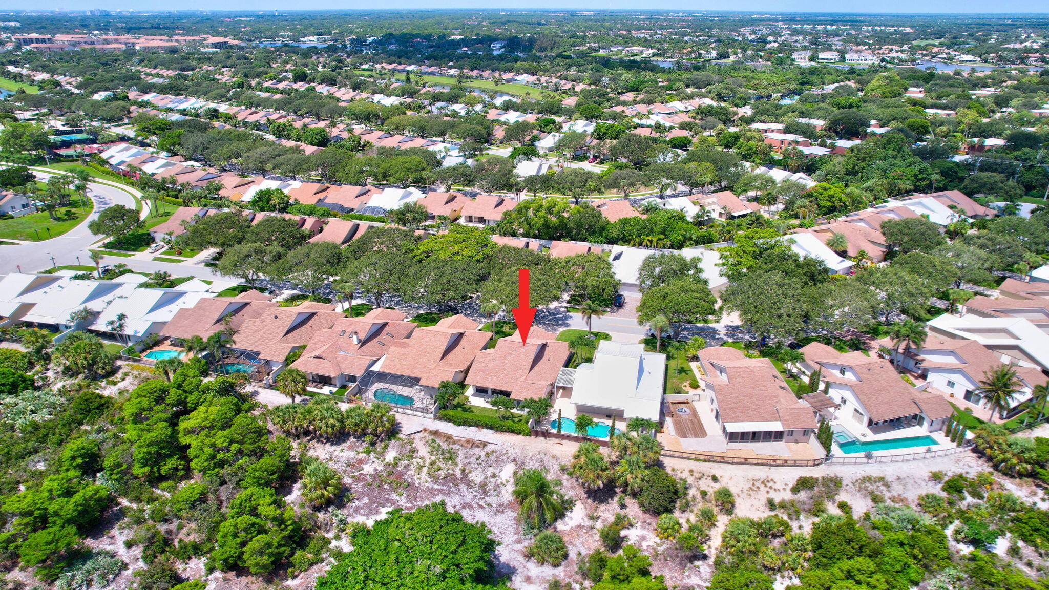 315 Ridge Road Jupiter, FL 33477 - Photo 34 of 42 an aerial view of residential houses with outdoor space