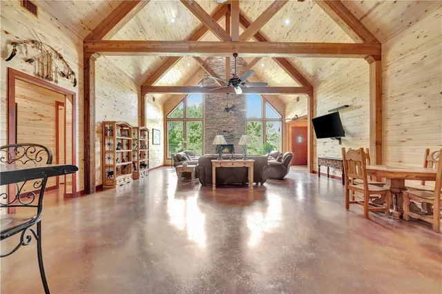 a living room with furniture