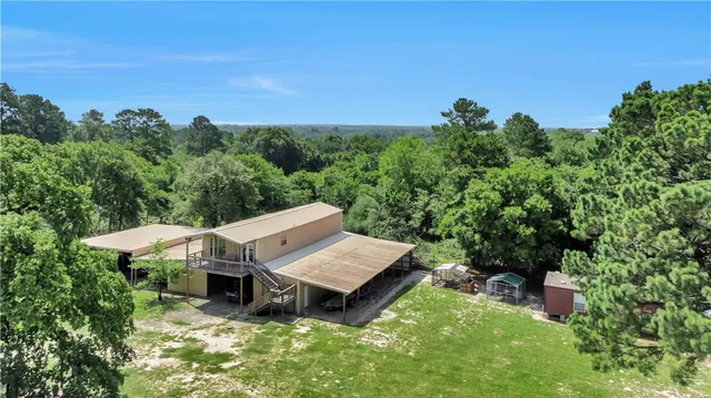 an aerial view of a house
