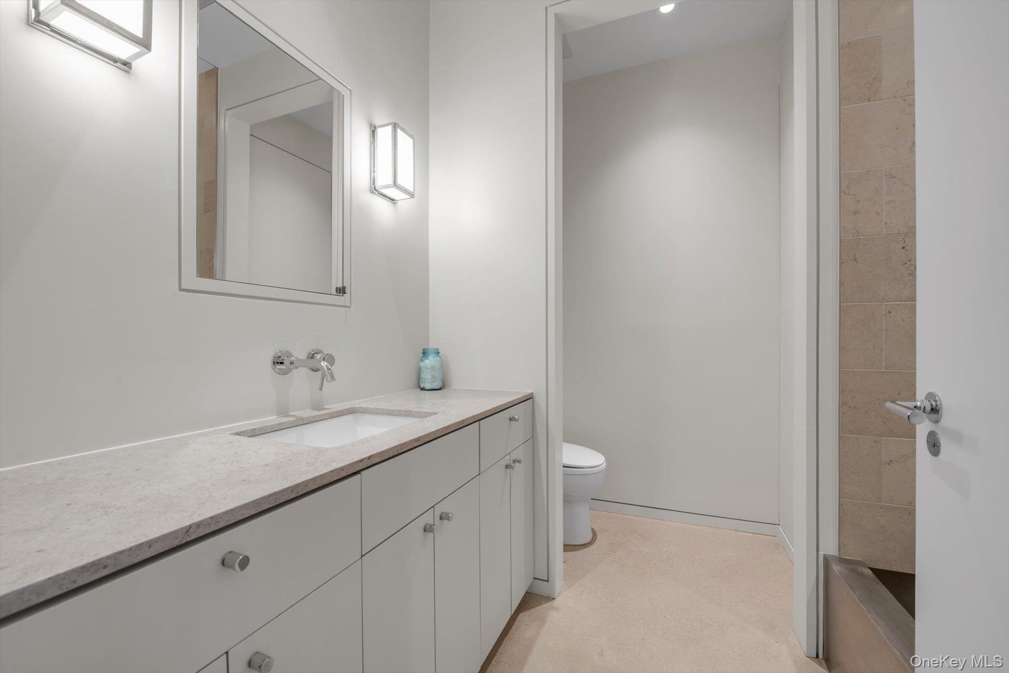 217 Sands Point Road Sands Point, NY 11050 - Photo 35 of 39 a bathroom with a sink a toilet and a mirror