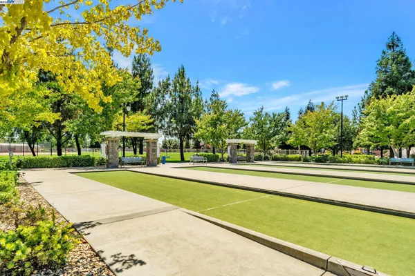 a view of a lake with a big yard