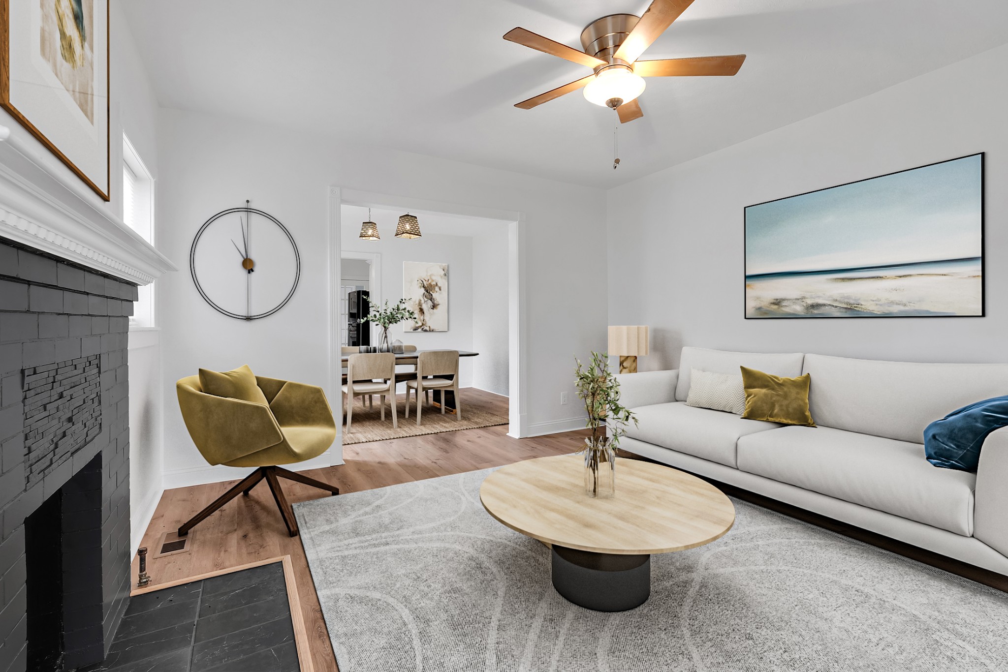 815 North High Street Winchester, TN 37398 - Photo 4 of 24 a living room with furniture a rug and a fireplace