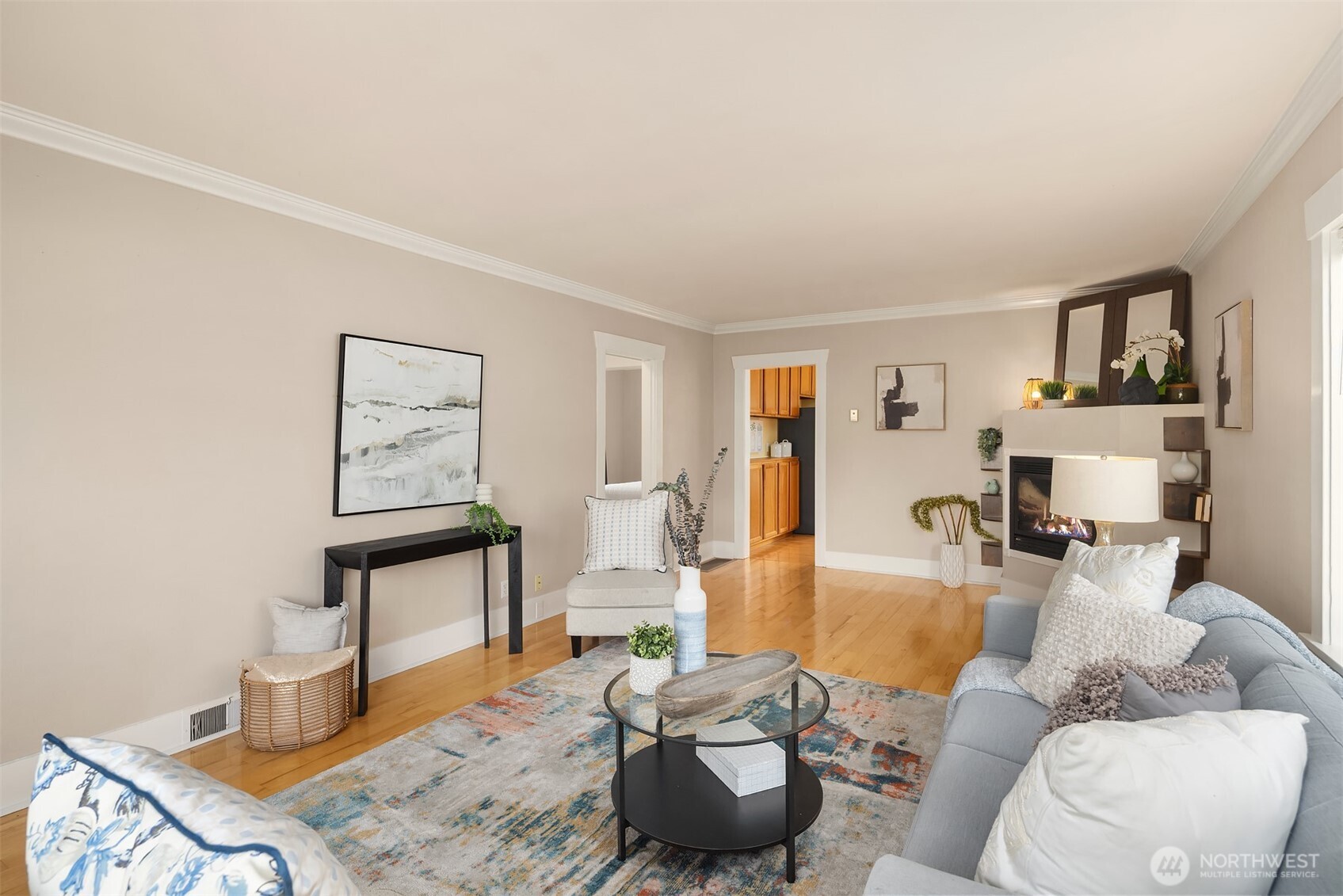 1341 North 78th Street Seattle, WA 98103 - Photo 4 of 23 a living room with furniture and wooden floor