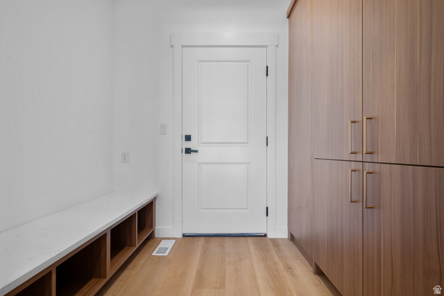 7238 South 525 East Midvale, UT 84047 - Photo 9 of 29 Entryway with wood-finish flooring, white walls, and a white paneled door
