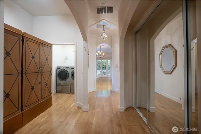 a view of livingroom with furniture and wooden floor