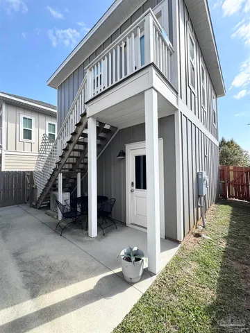 a view of a house with a staircase