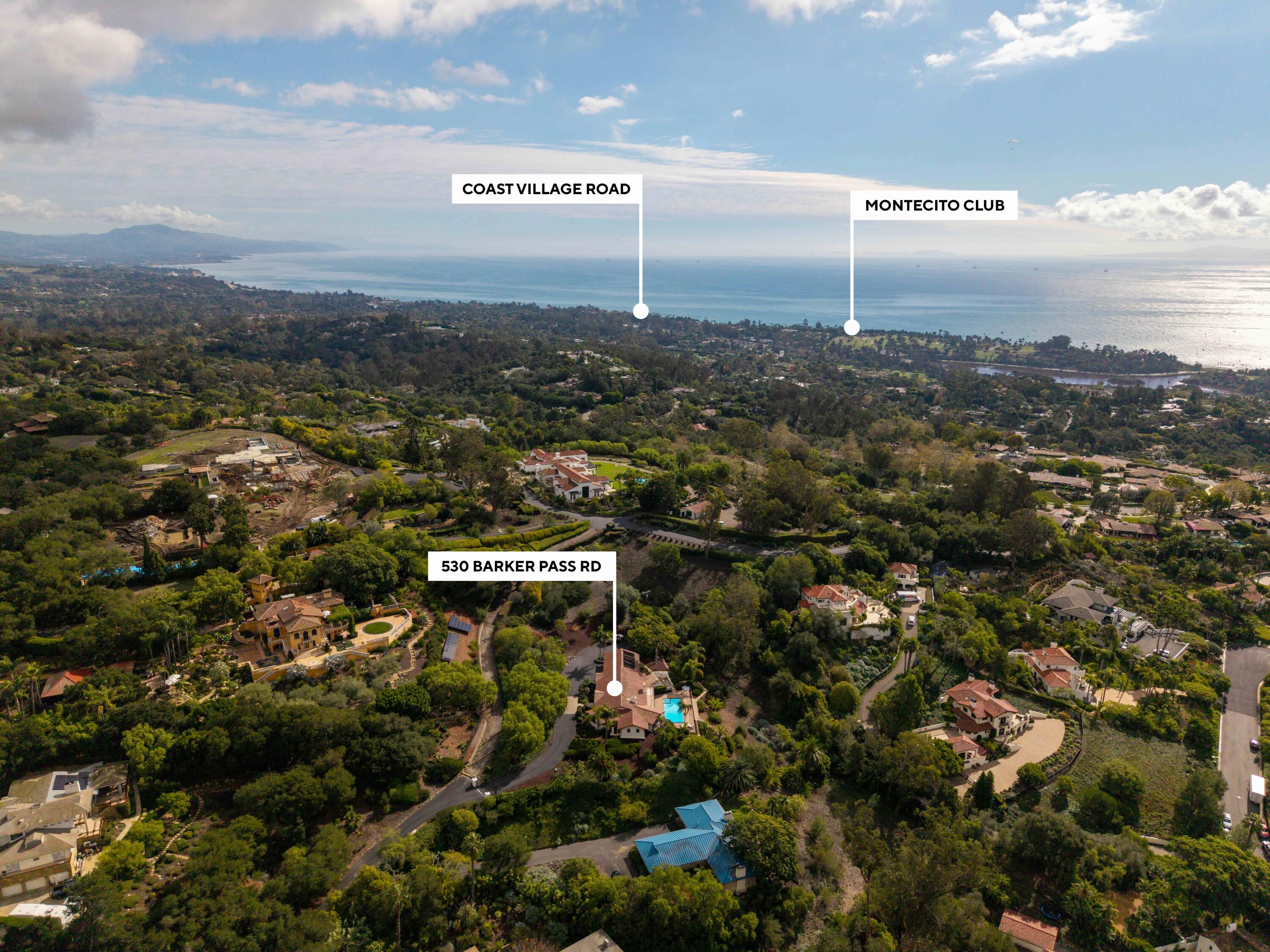 530 Barker Pass Road Santa Barbara, CA 93108 - Photo 12 of 77 Aerial east - 530 Barker Pass Rd