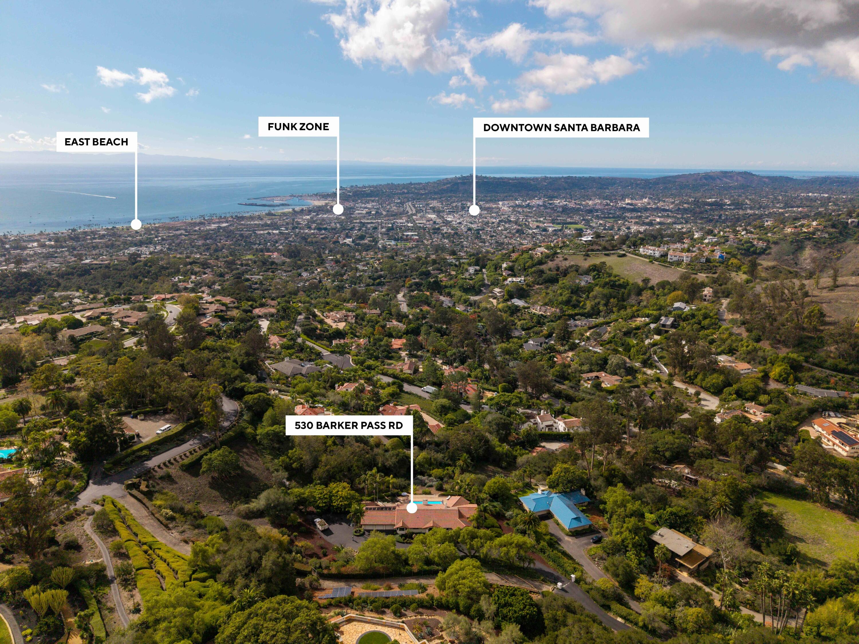 530 Barker Pass Road Santa Barbara, CA 93108 - Photo 13 of 77 Aerial south west - 530 Barker Pass Rd