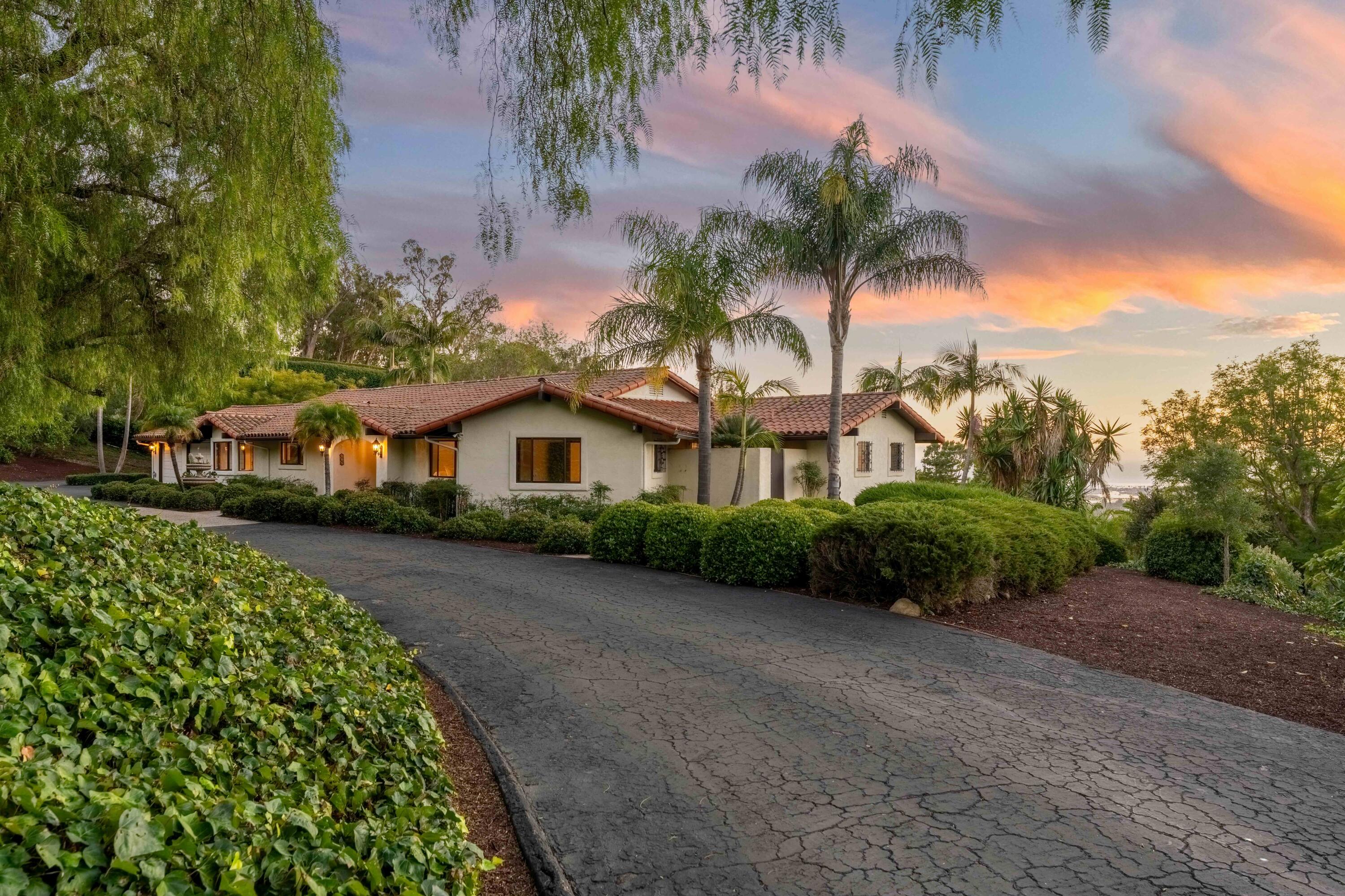 530 Barker Pass Road Santa Barbara, CA 93108 - Photo 16 of 77 Twilight front corner - 530 Barker Pass