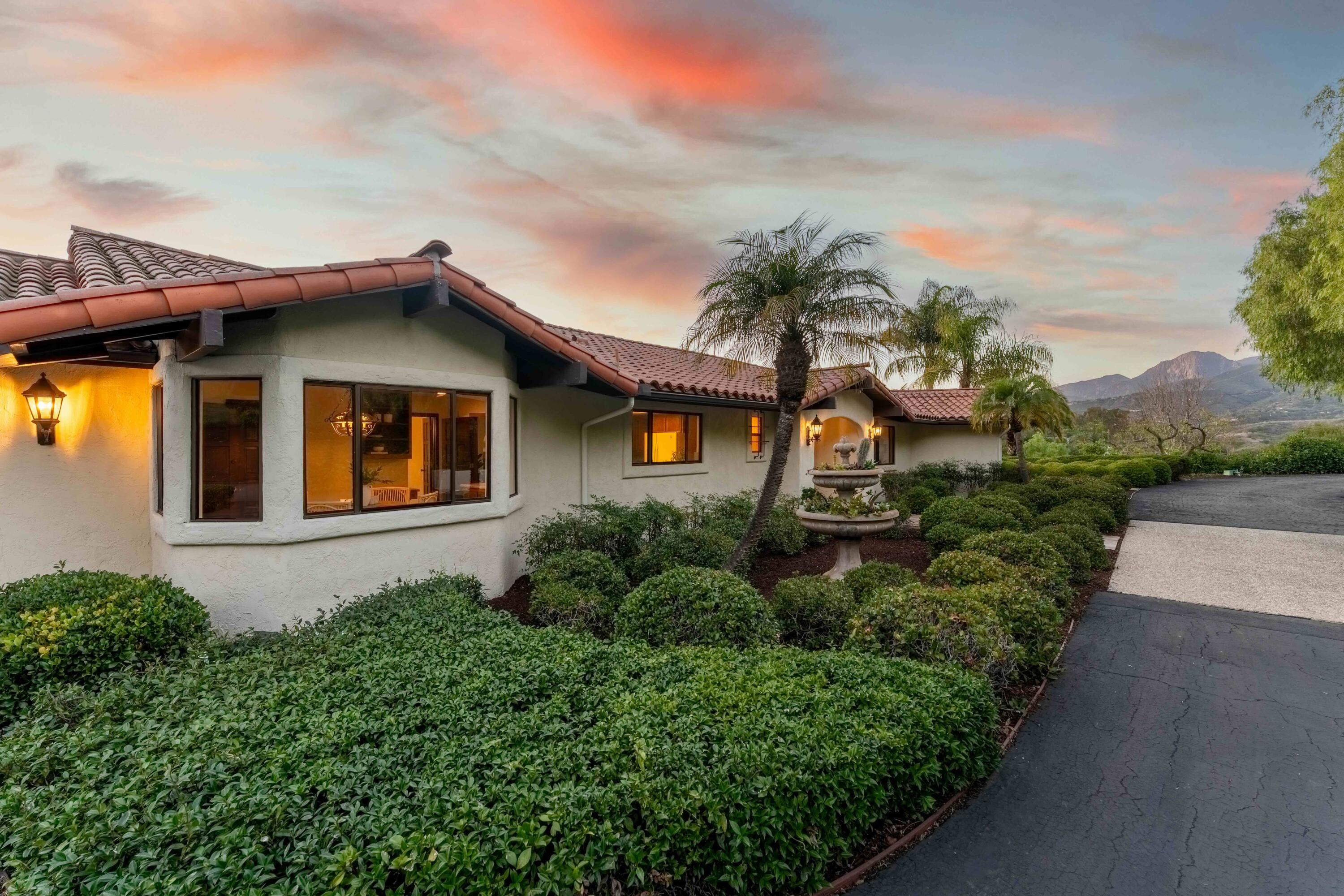 530 Barker Pass Road Santa Barbara, CA 93108 - Photo 17 of 77 Twilight front corner - 530 Barker Pass