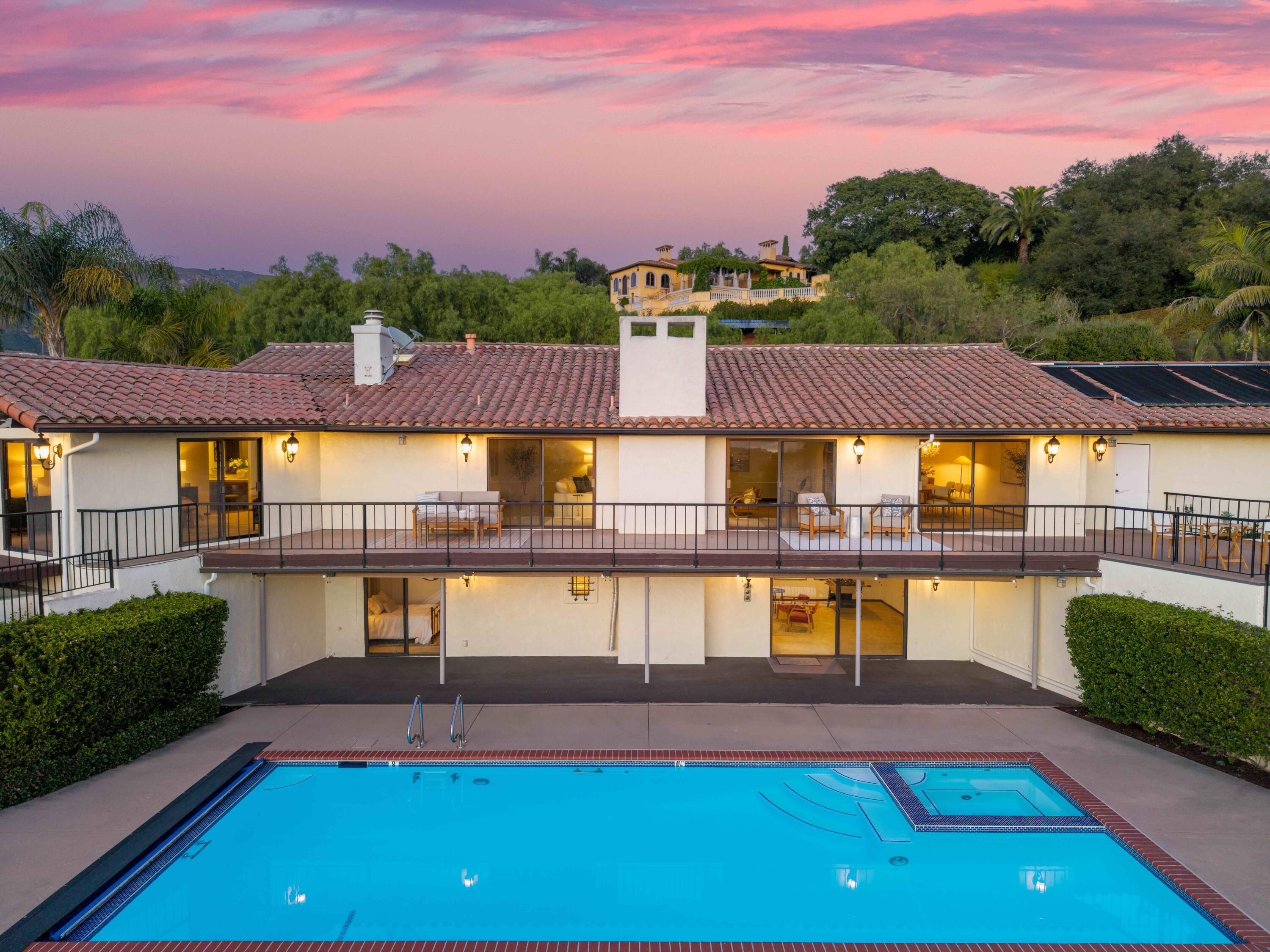 530 Barker Pass Road Santa Barbara, CA 93108 - Photo 58 of 77 Twilight back patios - 530 Barker Pass