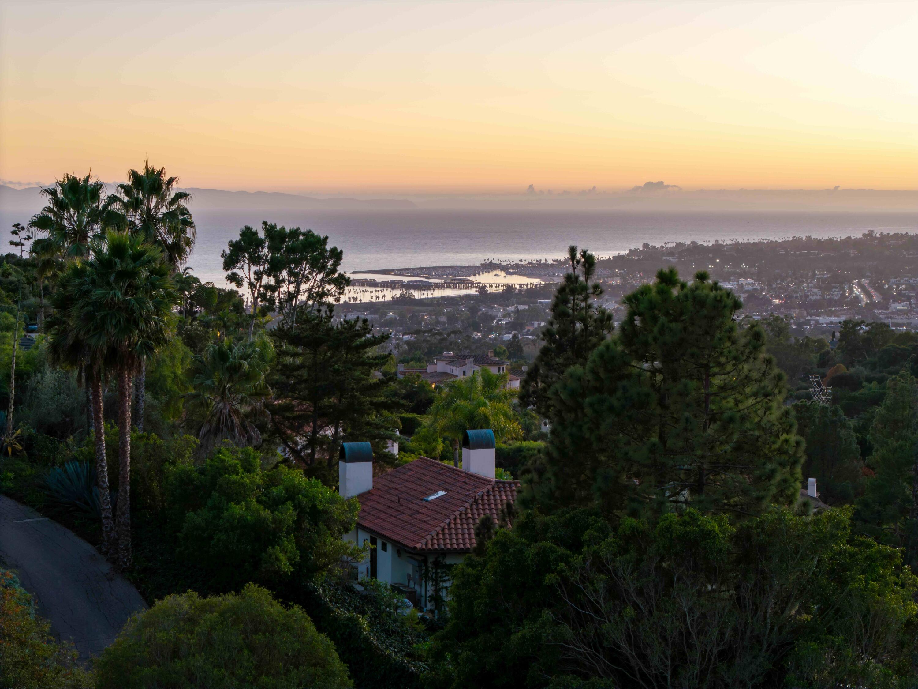 530 Barker Pass Road Santa Barbara, CA 93108 - Photo 62 of 77 Twilight harbor views - 530 Barker Pass