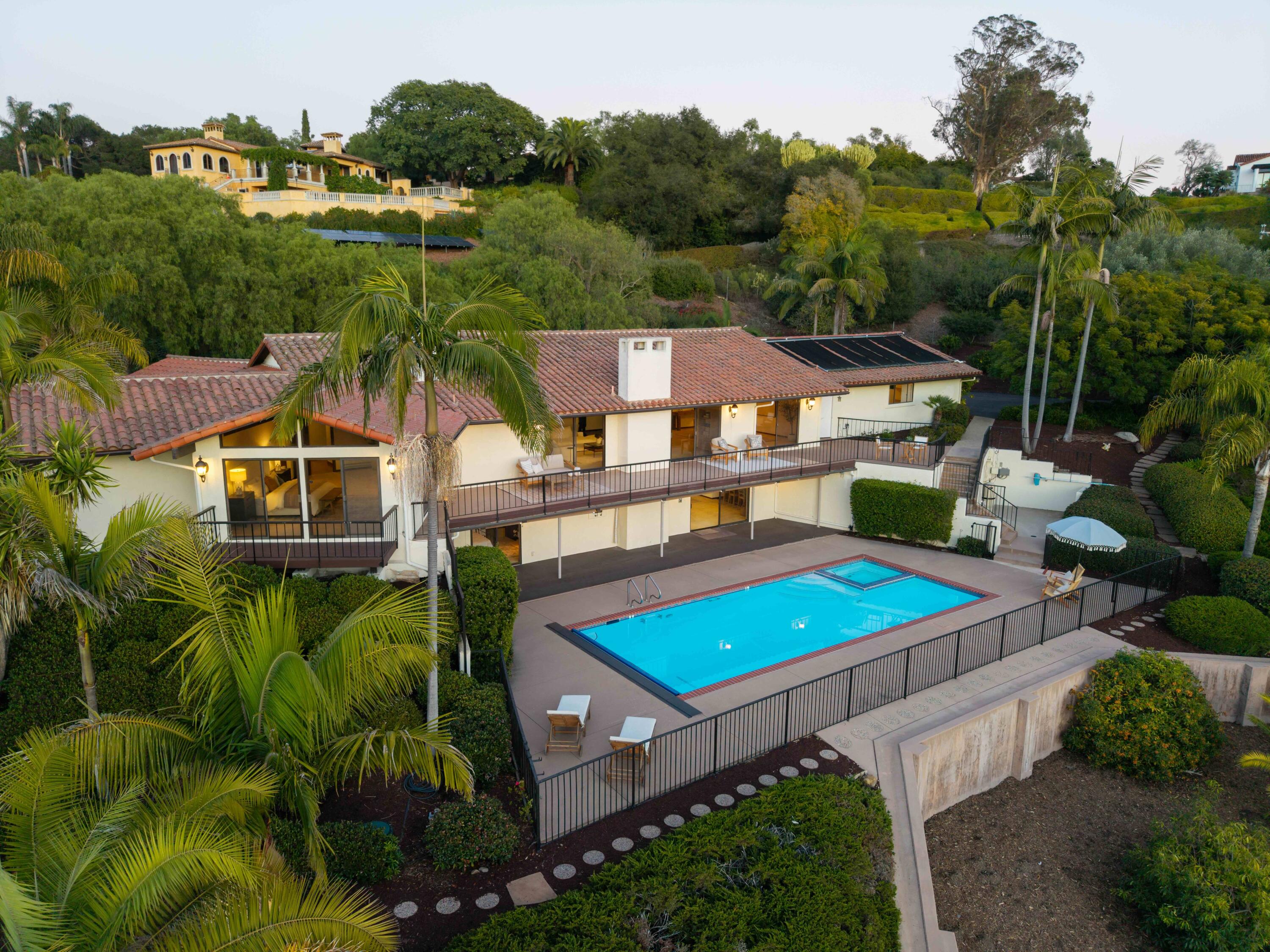 530 Barker Pass Road Santa Barbara, CA 93108 - Photo 63 of 77 Twilight back patios - 530 Barker Pass