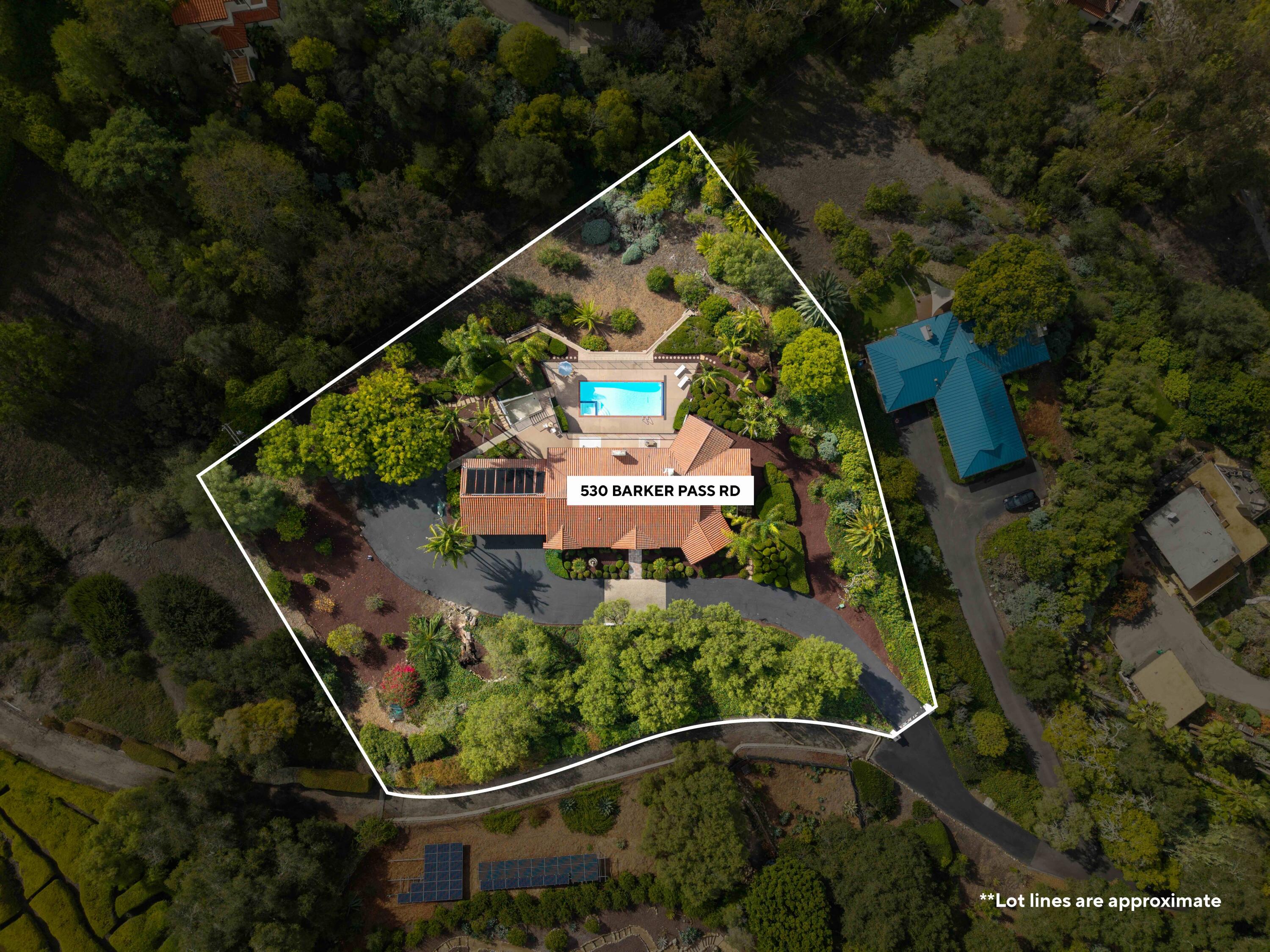 530 Barker Pass Road Santa Barbara, CA 93108 - Photo 69 of 77 Aerial lot - 530 Barker Pass Rd
