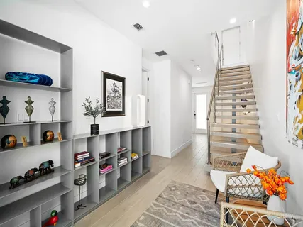 a view of a backyard with a garden