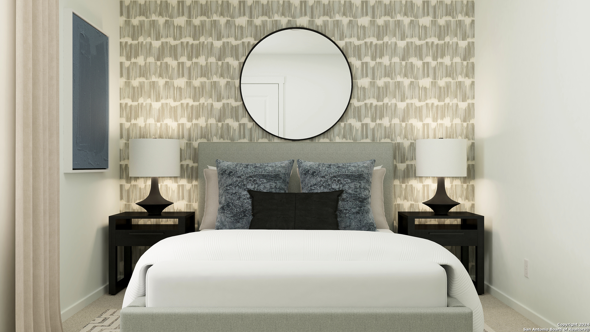 6845 Chert Chase Elmendorf, TX 78112 - Photo 6 of 22 a bedroom with a bed and a mirror