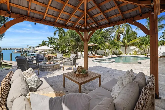 a outdoor living space with furniture