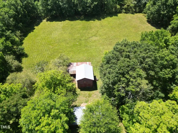 an aerial view of a house