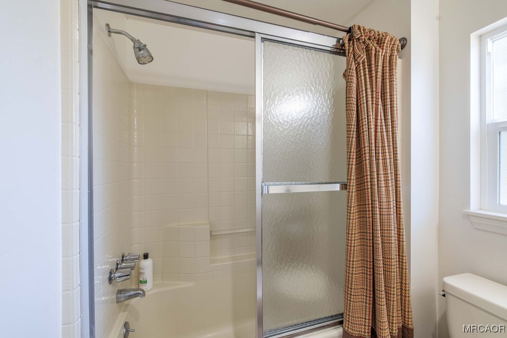 43411 Sheephorn Road Big Bear Lake, CA 92315 - Photo 26 of 50 a bathroom with a glass shower door