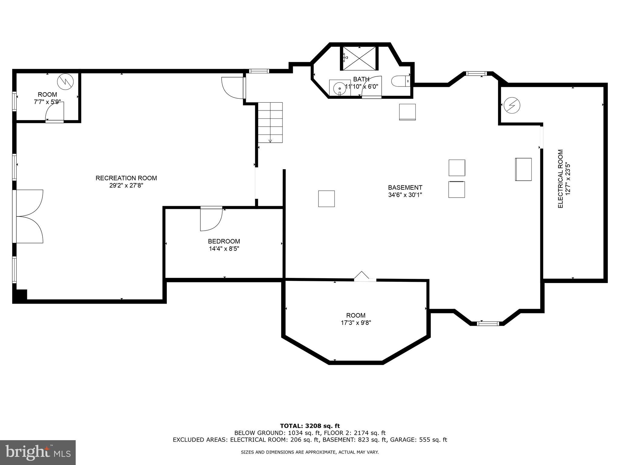 540 Springfield Road Newville, PA 17241 - Photo 59 of 59 APPROXIMATE MEASUREMENTS - Basement floor plan