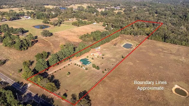 an aerial view of a house