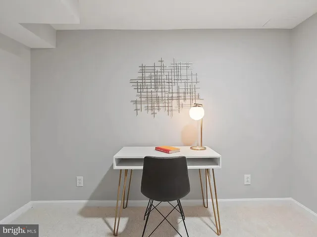 a lamp sitting on a table in a room