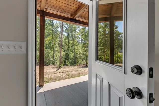 a view of walk in closet and wooden floor