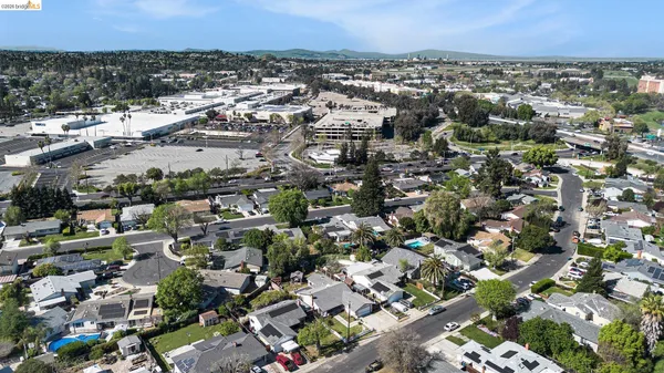 an aerial view of multiple house