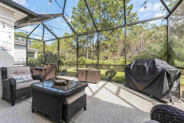 a outdoor living space with furniture