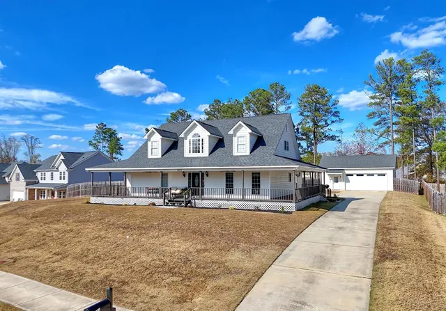 a view of a house with a patio