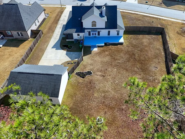 a bird view of a house