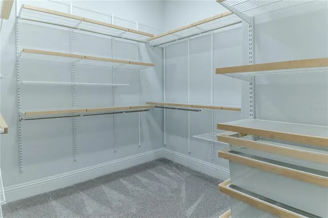 a view of small space with racks on the wall