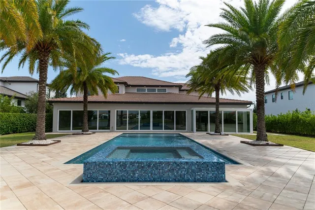 a view of an empty room with a sliding door