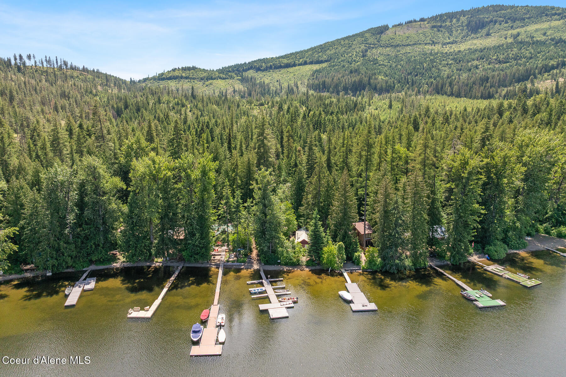 6877 West Lower Excelsior Beach Shore Rathdrum, ID 83858 - Photo 2 of 47 Aerial Exelsior Beach Cabin