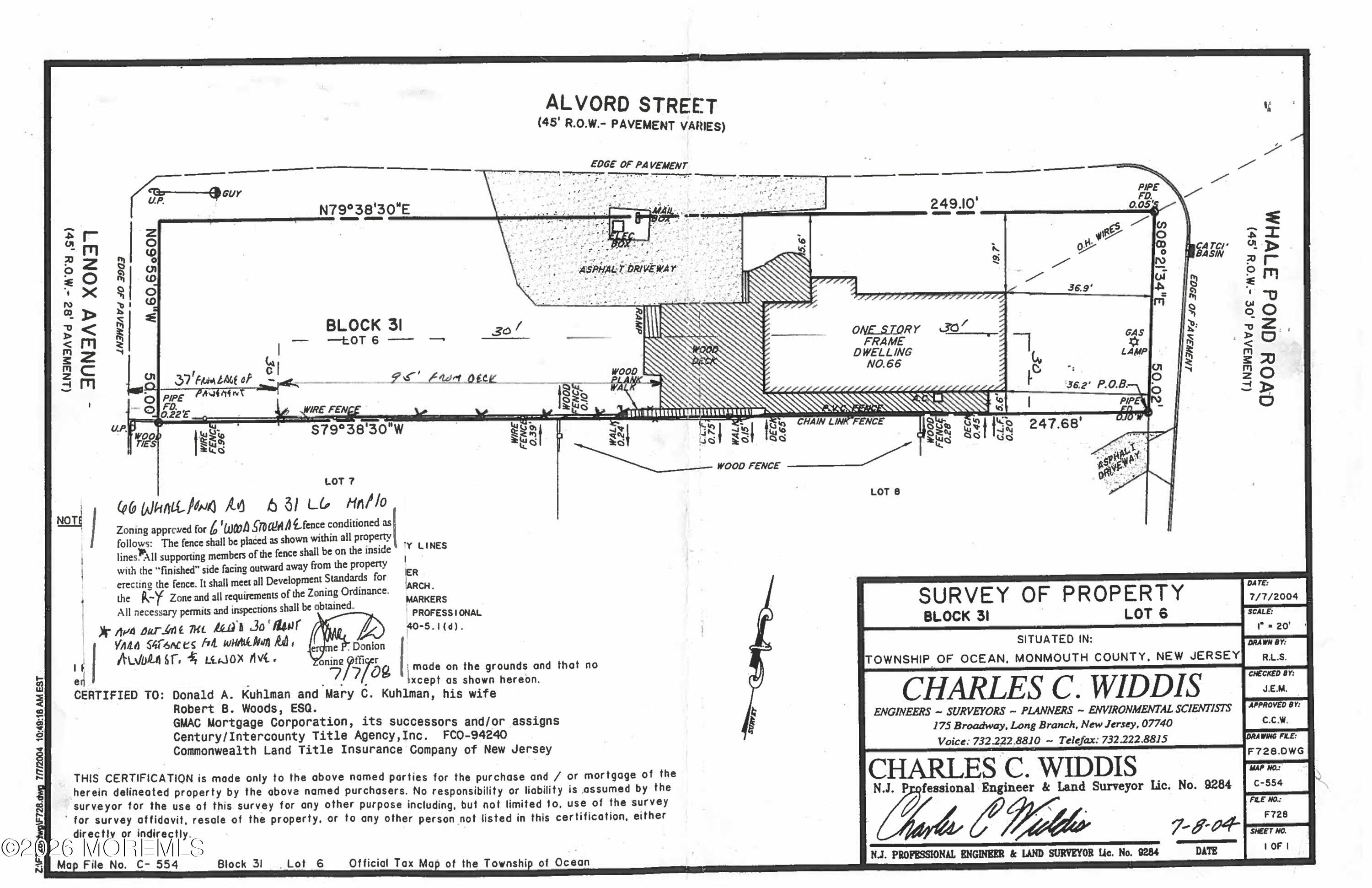 66 Whalepond Road Oakhurst, NJ 07755 - Photo 2 of 9 Survey_High_Quality