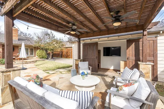 a outdoor space with furniture