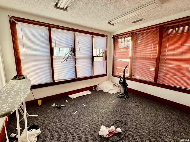 a living room with a large window